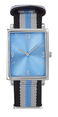 bleu-gris - montre spectre rectangulaire publicitaire