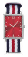 rouge-blanc - montre spectre rectangulaire publicitaire